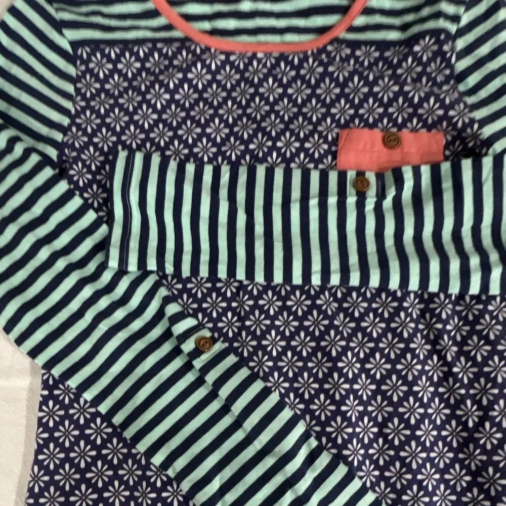 Serendipity Shrimp & Grits Kids Girls XXL 11-12 Floral Heart Tunic Tee 3752